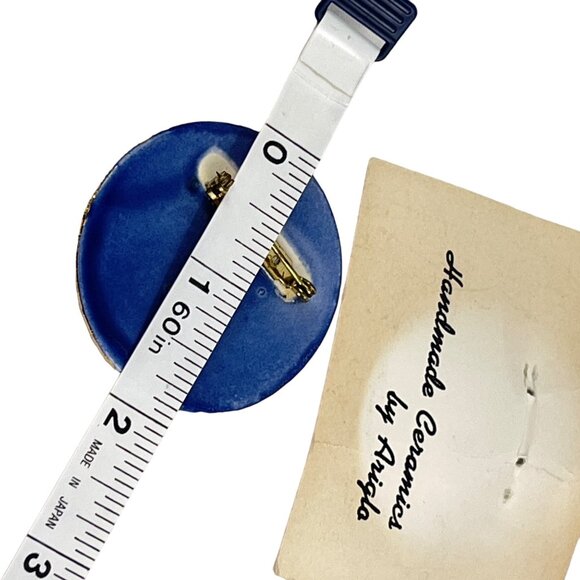 Vintage Handmade Ceramic Brooch Pin By Ariglo 19602 - Picture 6 of 6